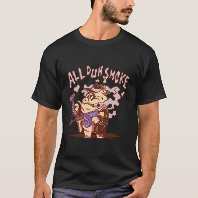 T-shirt Tout Fumer Cochon Drôle Fumer (Devant)