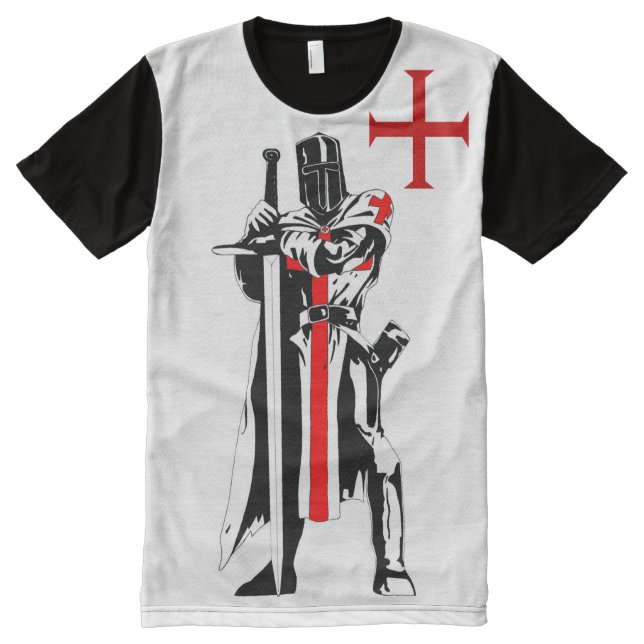 T-shirt Tout Imprimé Édition limitée de Templar de chevaliers (Devant)