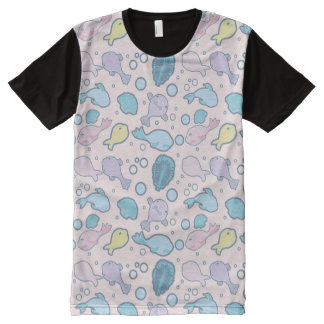 T-shirt Tout Imprimé Poissons de goutte