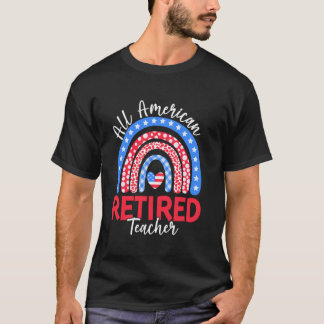 T-shirt Tout instituteur à la retraite américain Drapeau a