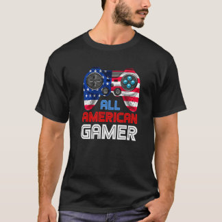 T-shirt Tout jeu vidéo patriotique américain du quatre jui