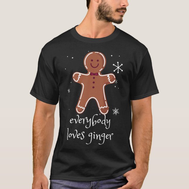 T-shirt Tout Le Monde Aime Le Gingembre Noël Gingerpain Ho (Devant)