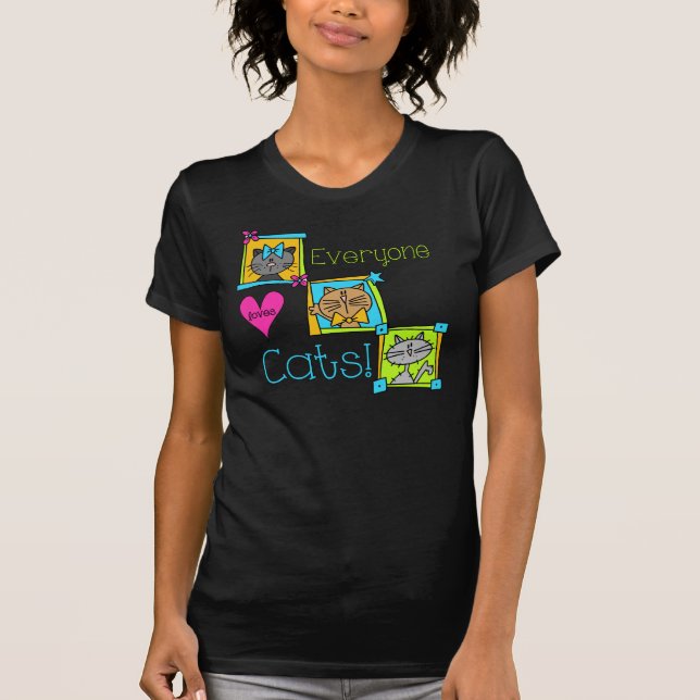 T-shirt Tout le monde aime les chats (Devant)