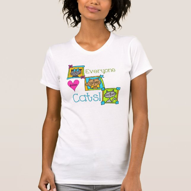 T-shirt Tout le monde aime les chats (Devant)
