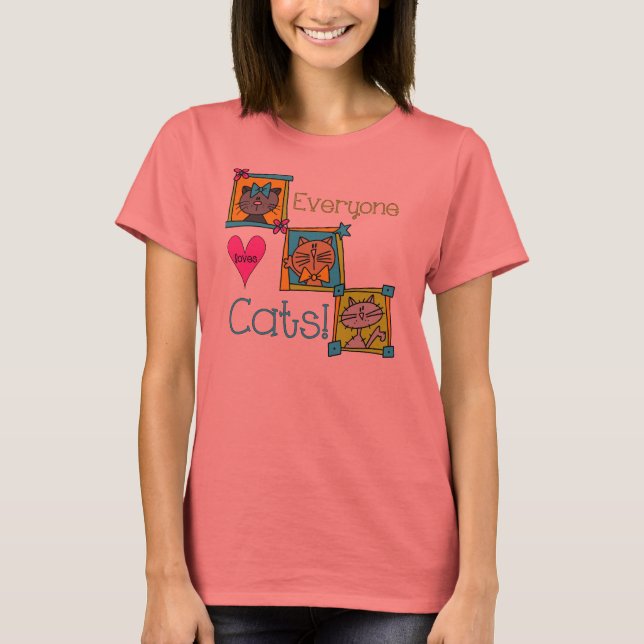 T-shirt Tout le monde aime les chats (Devant)