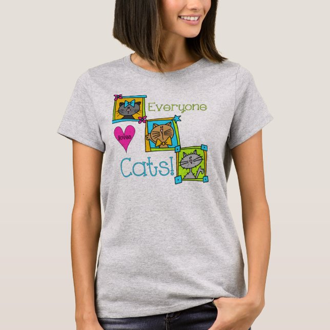 T-shirt Tout le monde aime les chats (Devant)