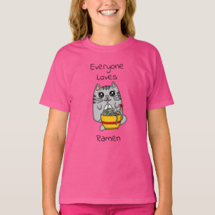 T-shirt Tout le monde aime Ramen   Funny Chat Pun
