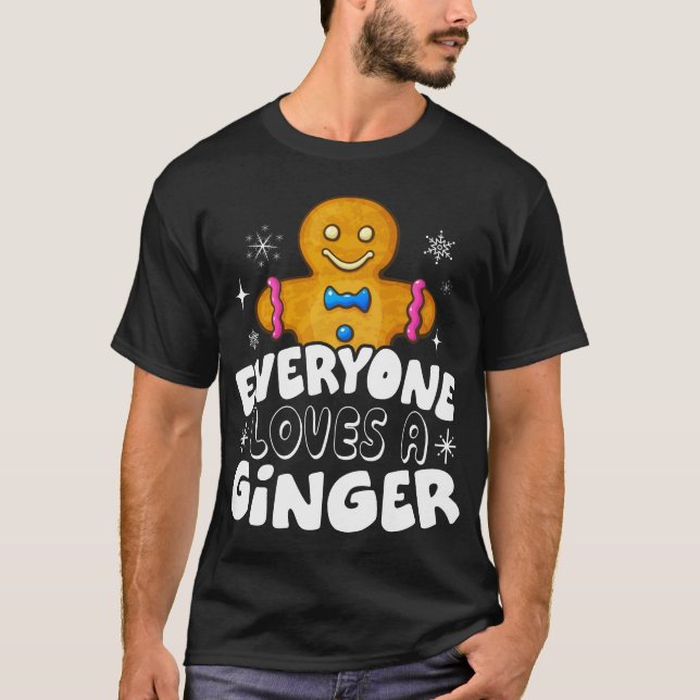 T-shirt Tout Le Monde Aime Un Gingembre Cute Gingerpain No (Devant)