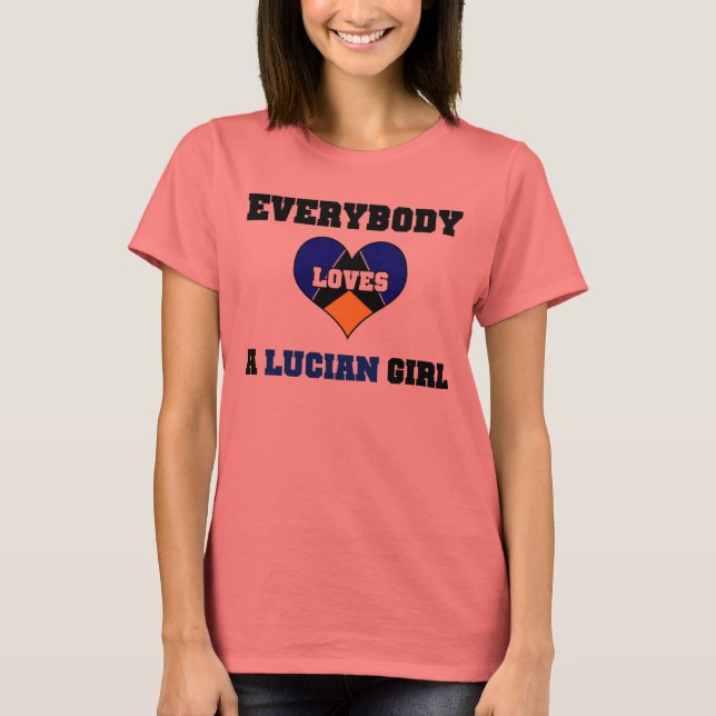 T-shirt Tout le monde aime une fille lucienne (Devant)