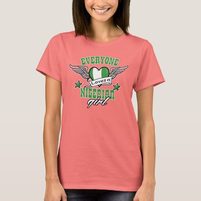 T-shirt Tout le monde aime une fille nigériane (Devant)