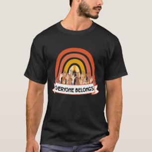 T-shirt Tout le monde appartient Orange Rainbow Unity inti