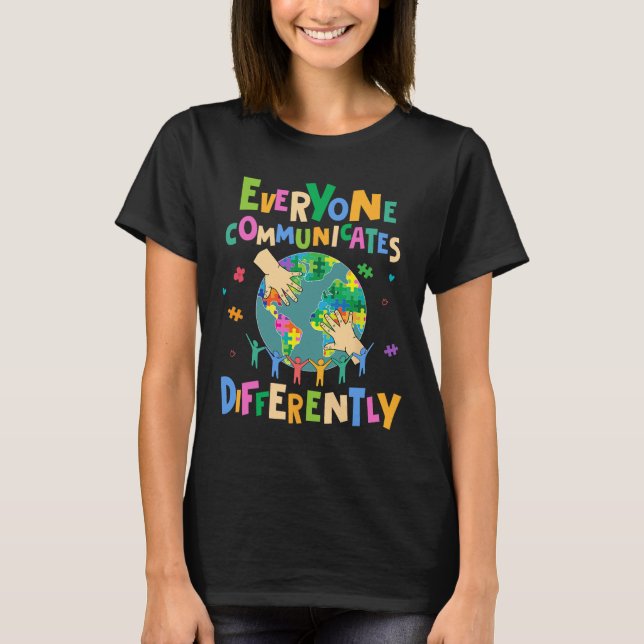 T-shirt Tout Le Monde De L'Autisme Différent (Devant)