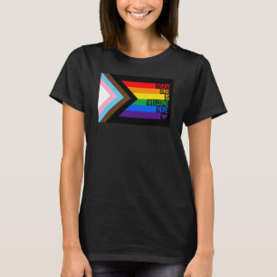 T-shirt Tout le monde est bienvenu ici (Progress Pride)