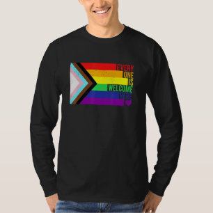 T-shirt Tout Le Monde Est Bienvenue Ici Trans Gay Lgbtq Ra