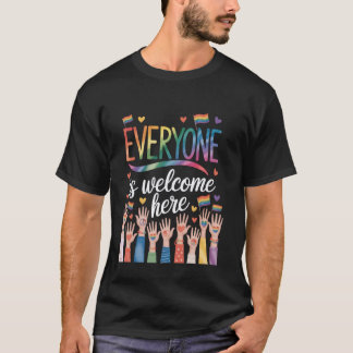 T-shirt Tout le monde est le bienvenu ici Professeur Femme