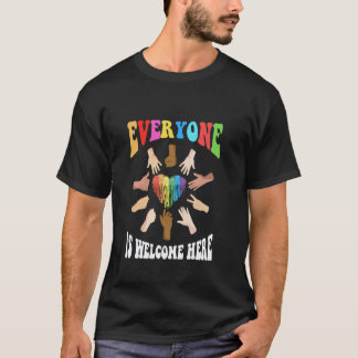 T-shirt Tout le monde est le bienvenu ici Soutien aux ense