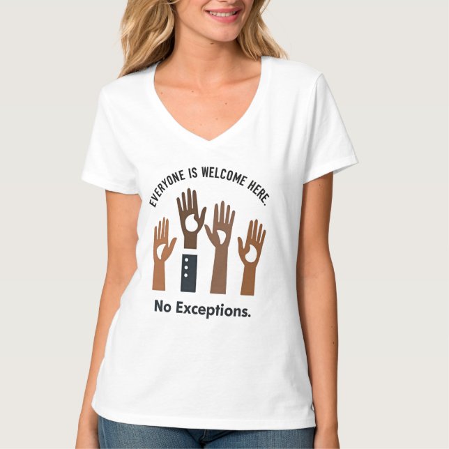 T-shirt Tout Le Monde Y Est Bienvenue Sans Exception (Devant)