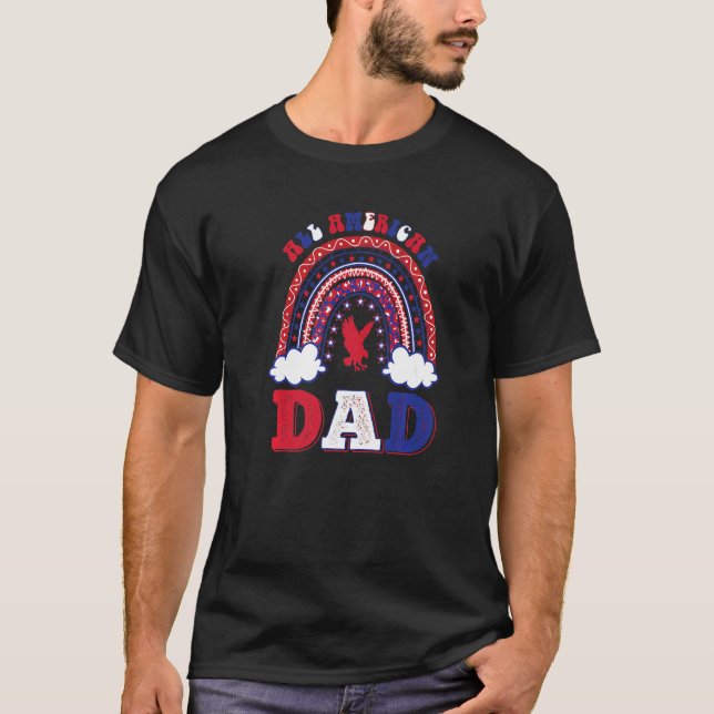T-shirt Tout le papa américain 4 juillet Aigle (Devant)