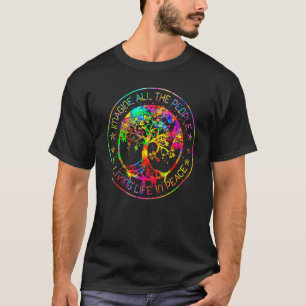 T-shirt Tout Le Peuple Imagine Vivre La Vie En Paix Hippie