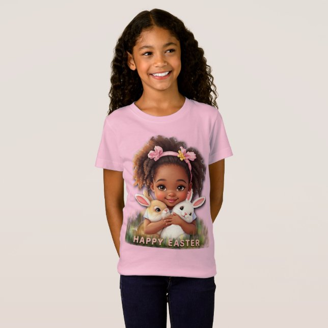 T-Shirt Tout-Petit Adorable Avec des Lapins de Pâques (Devant entier)