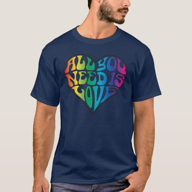 T-shirt Tout que vous avez besoin est amour - lettres (Devant)