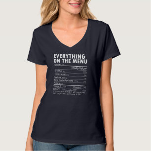 T-shirt Tout Sur Le Menu Nutrition Facts Thanksgivin