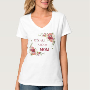 T-shirt Tout sur Maman Pink & Red Peony Flowers