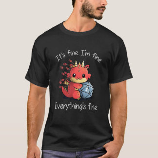T-shirt Tout va bien - RPG Drôle Dragon