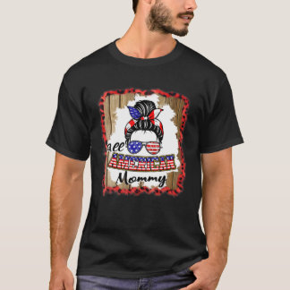 T-shirt Toute Américaine Maman Patriotique Matching Famill