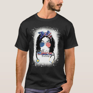 T-shirt Toute Américaine Ou Infirmière Messy Bun Afro 4 ju