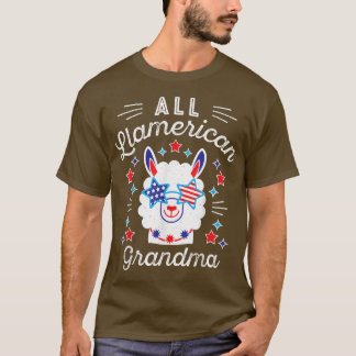 T-shirt Toute la grand-mère lamericaine Juillet 4 grands-p