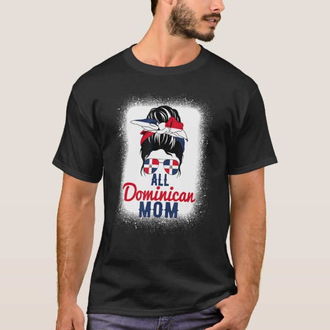 T-shirt Toute la République Dominicaine Drapeau de la Mère (Devant)