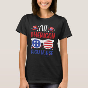 T-shirt Toute l'American Picu Nurse 4 juillet Patriotique