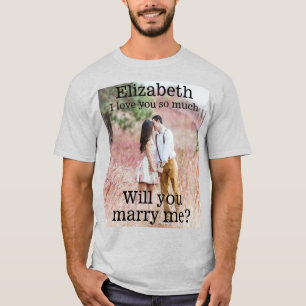 T-shirt Toute proposition de mariage de texte Photo Épouse