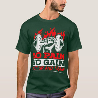 T-shirt Toutes Douleur Pas Gains Gym Poids Bodybuilding F