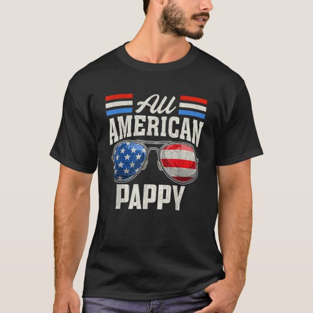 T-shirt Toutes les Américaines Pappy 4 juillet Famille Mat (Devant)