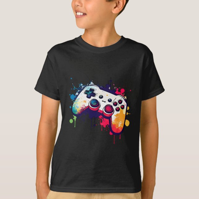T-shirt Toutes les choses manette de jeu vidéo pour garçon (Devant)