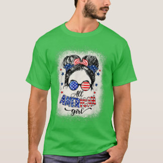 T-shirt Toutes les filles américaines 4 juillet fille Mess