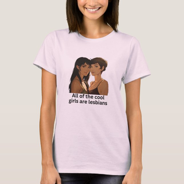 T-shirt Toutes Les Filles Cool Sont Lesbiennes - Lesbian P (Devant)