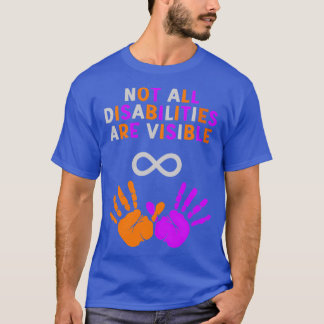 T-shirt Toutes Les Handicap Ne Sont Pas Visibles Argent Or