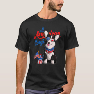 T-shirt Toutes les Lunettes de soleil américaines Corgi Us
