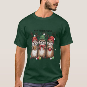 T-shirt Toutes les rennes de loutre Noël Animal Hiver