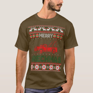 T-shirt Tow Truck Driver Toxits Funy Ugly Christmas Merry 