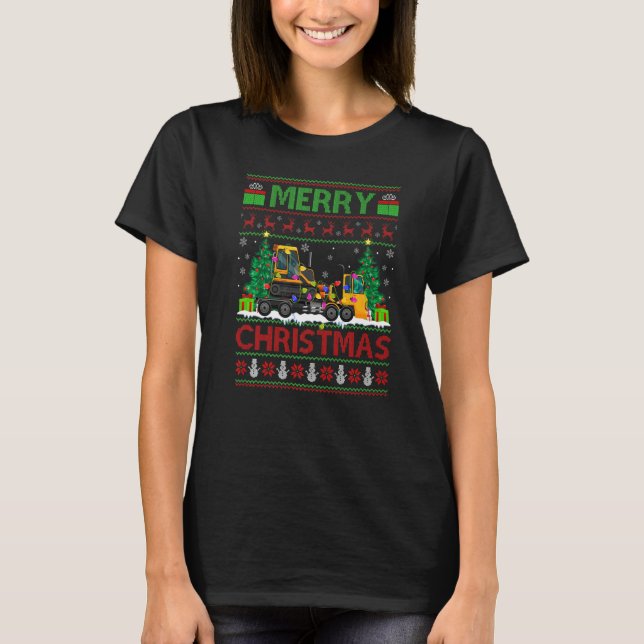 T-shirt Tow Truck  Xmas Tree Ugly Santa Tow Truck Christma (Devant)