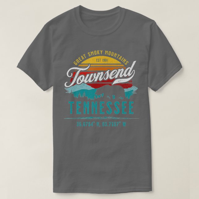 T-shirt Townsend Tennessee Retro Great Smoky Mountains Bea (Design devant)