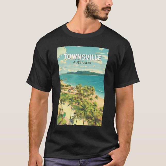 T-shirt Townsville Australie Travel Art Vintage (Devant)