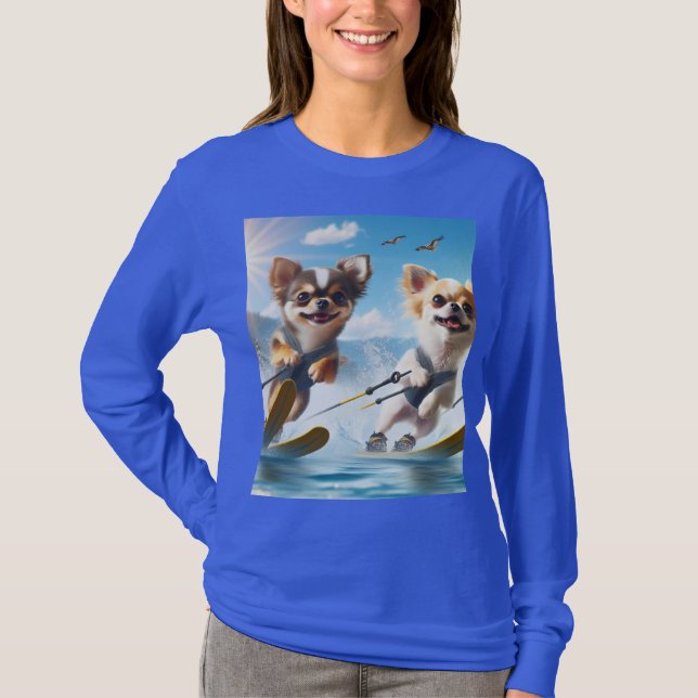T-shirt Toy dogs Waterskiing! (Devant)