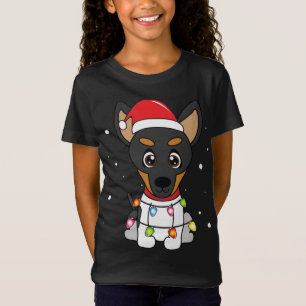 T-Shirt Toy Fox Terrier illuminations de Noël Maman Papa C