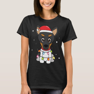 T-shirt Toy Fox Terrier illuminations de Noël Maman Papa C