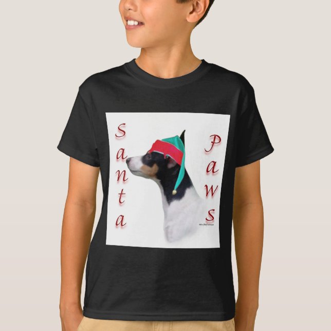 T-shirt Toy Fox Terrier Père Noël Paws (Devant)